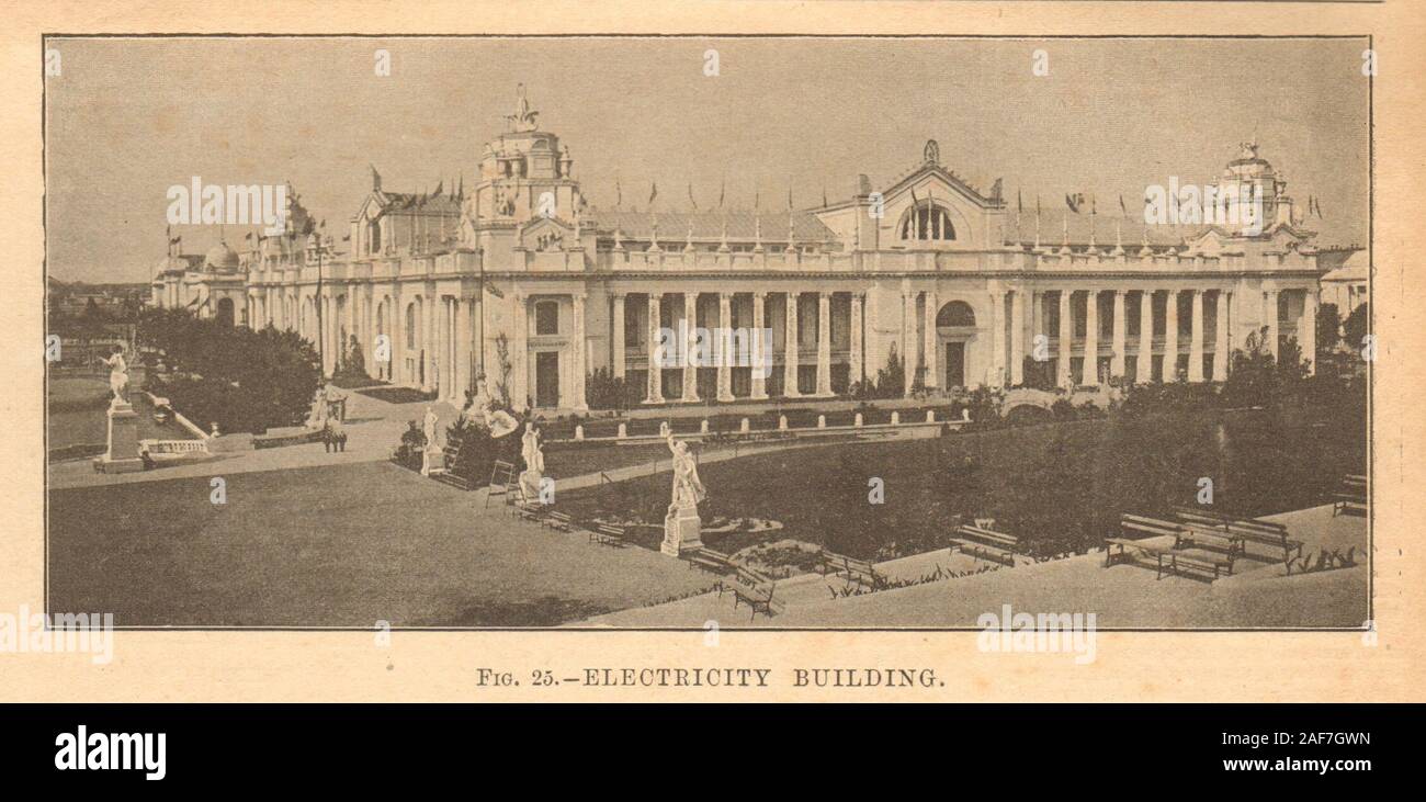 St Louis Exhibition 1904. Figura 25 - Edificio di elettricità. 1904 antica stampa Foto Stock