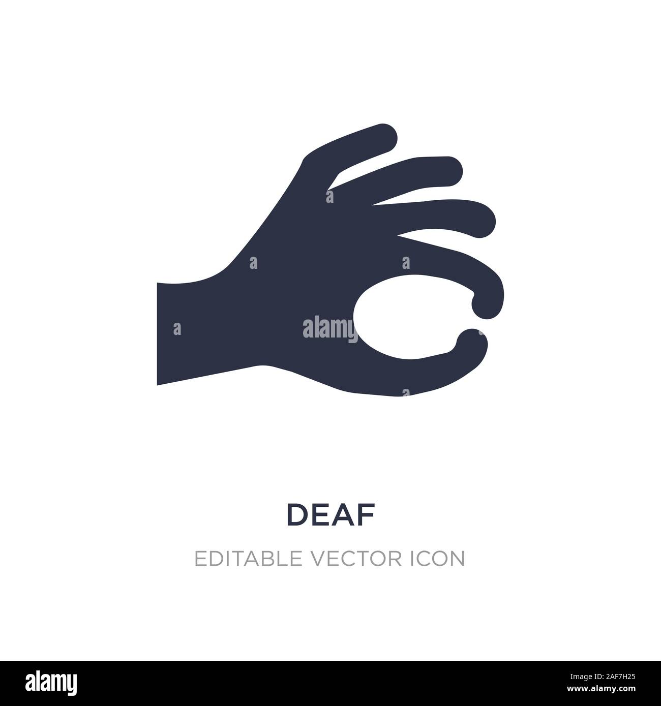 Icona di non udenti su sfondo bianco. Elemento di semplice illustrazione dal concetto Guestures. sordi icona simbolo di design. Illustrazione Vettoriale