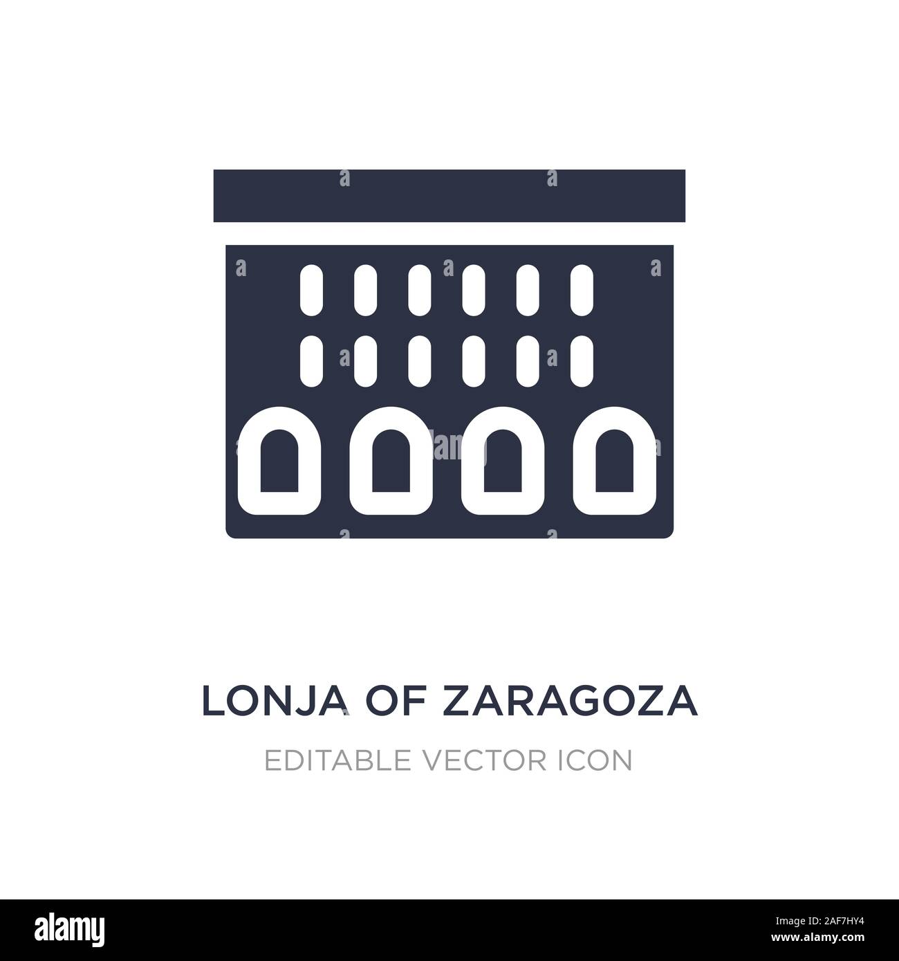 Lonja di Saragozza, icona su sfondo bianco. Elemento di semplice illustrazione dal concetto di monumenti. lonja di Saragozza icona simbolo di design. Illustrazione Vettoriale