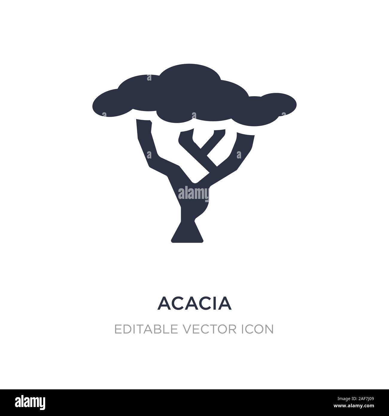 Icona di acacia su sfondo bianco. Elemento di semplice illustrazione dal concetto di natura. acacia icona simbolo di design. Illustrazione Vettoriale