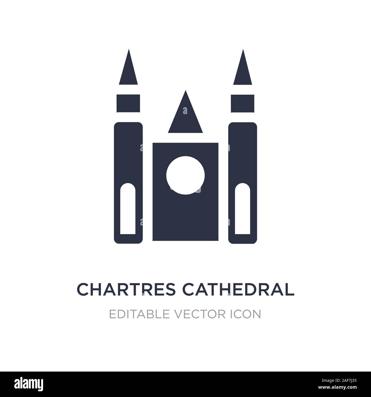 La cattedrale di Chartres icona sullo sfondo bianco. Elemento di semplice illustrazione dal concetto di monumenti. la cattedrale di Chartres icona simbolo di design. Illustrazione Vettoriale