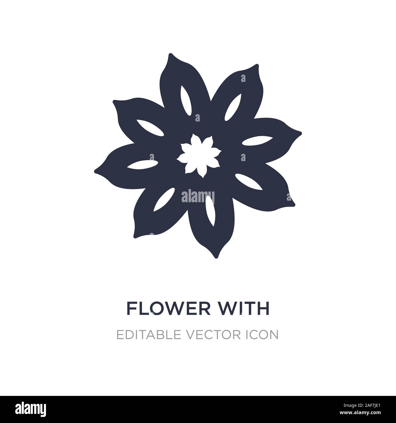 Fiore con otto petali icona sullo sfondo bianco. Elemento di semplice illustrazione dal concetto di natura. fiore con otto petali icona simbolo di design. Illustrazione Vettoriale