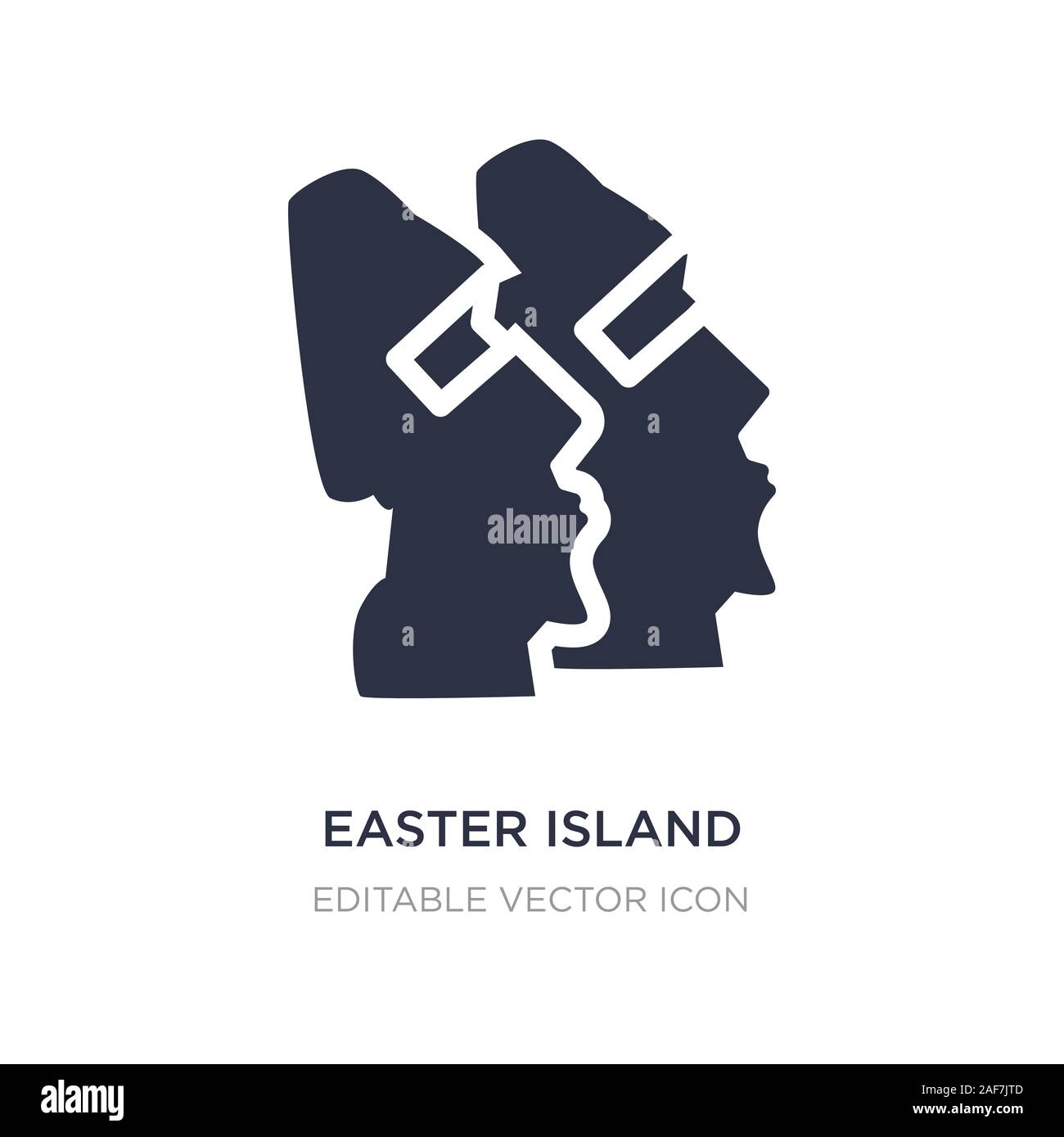 Isola di Pasqua icona sullo sfondo bianco. Elemento di semplice illustrazione dal concetto di monumenti. L'isola di pasqua icona simbolo di design. Illustrazione Vettoriale