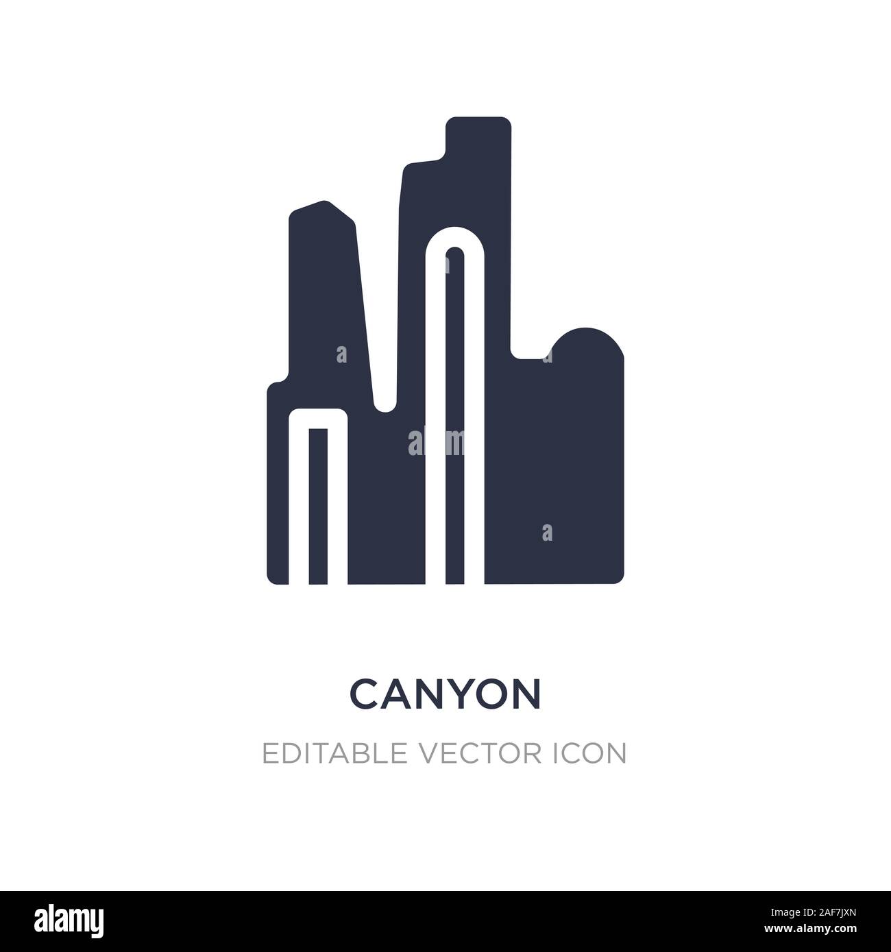 Icona del canyon su sfondo bianco. Elemento di semplice illustrazione dal concetto di monumenti. canyon icona simbolo di design. Illustrazione Vettoriale