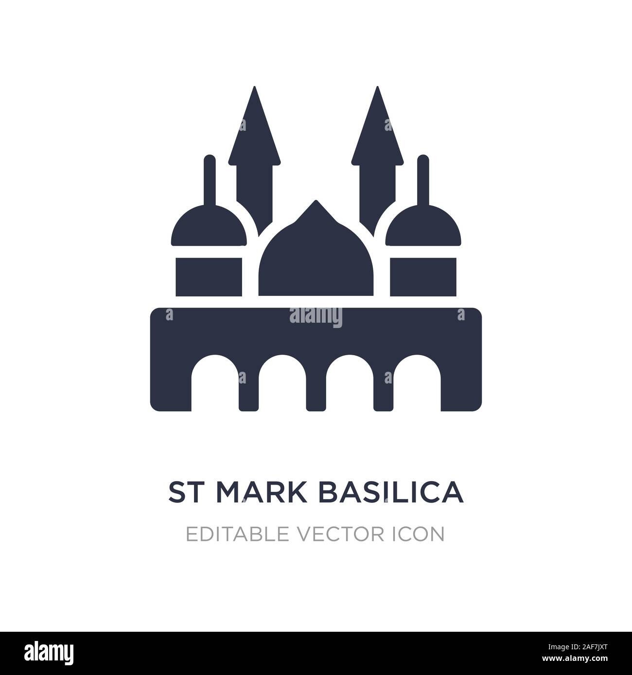 San Marco basilica icona sullo sfondo bianco. Elemento di semplice illustrazione dal concetto di monumenti. san marco basilica icona simbolo di design. Illustrazione Vettoriale