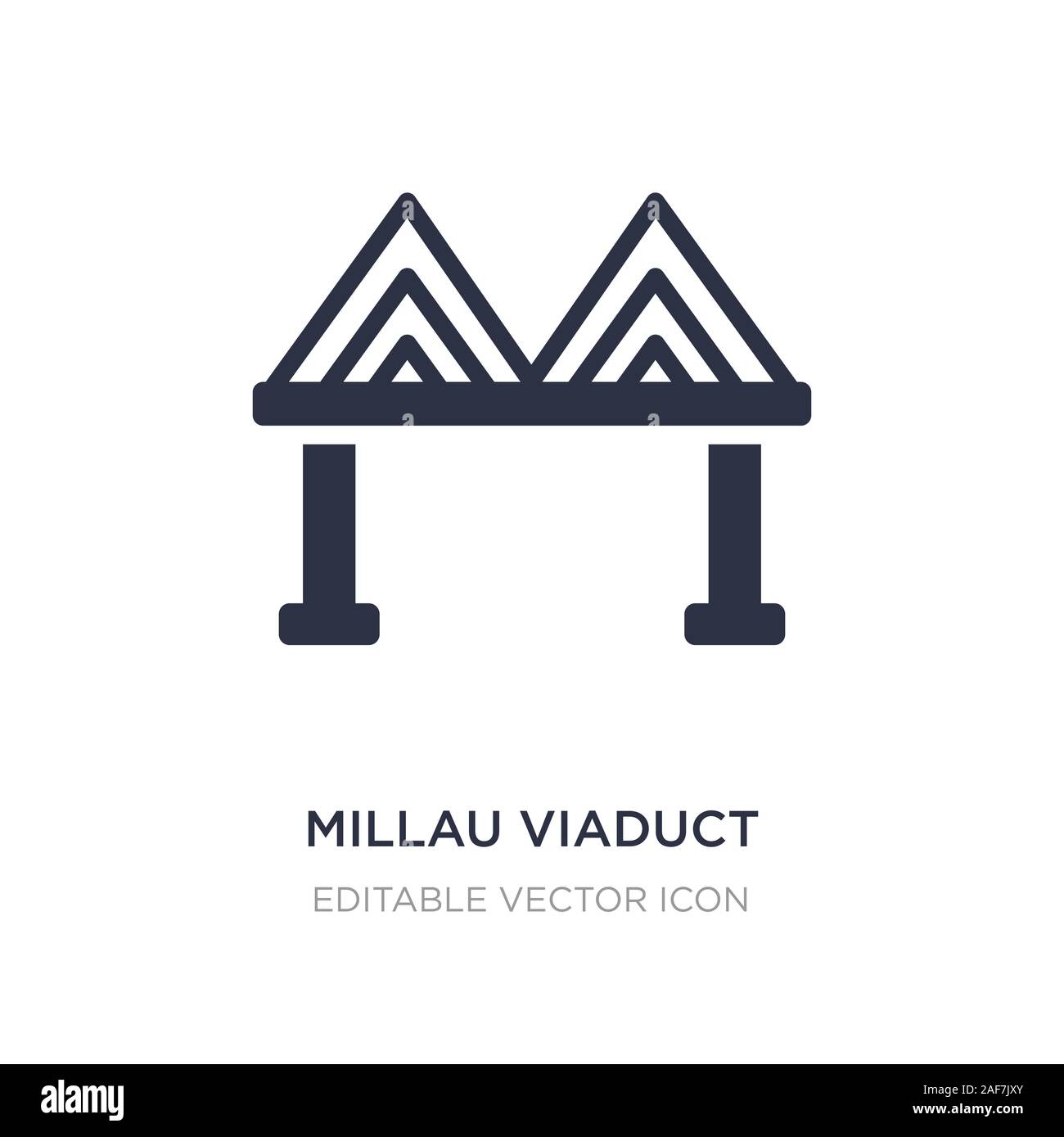 Il viadotto di Millau icona sullo sfondo bianco. Elemento di semplice illustrazione dal concetto di monumenti. il viadotto di Millau icona simbolo di design. Illustrazione Vettoriale