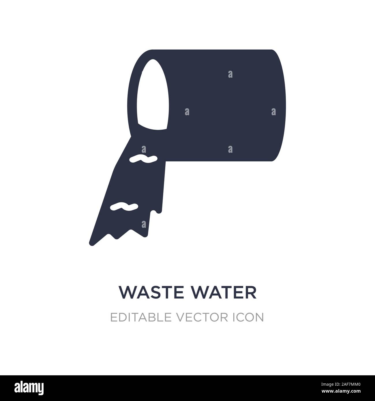 Acque reflue icona sullo sfondo bianco. Elemento di semplice illustrazione dal concetto di natura. acque reflue icona simbolo di design. Illustrazione Vettoriale