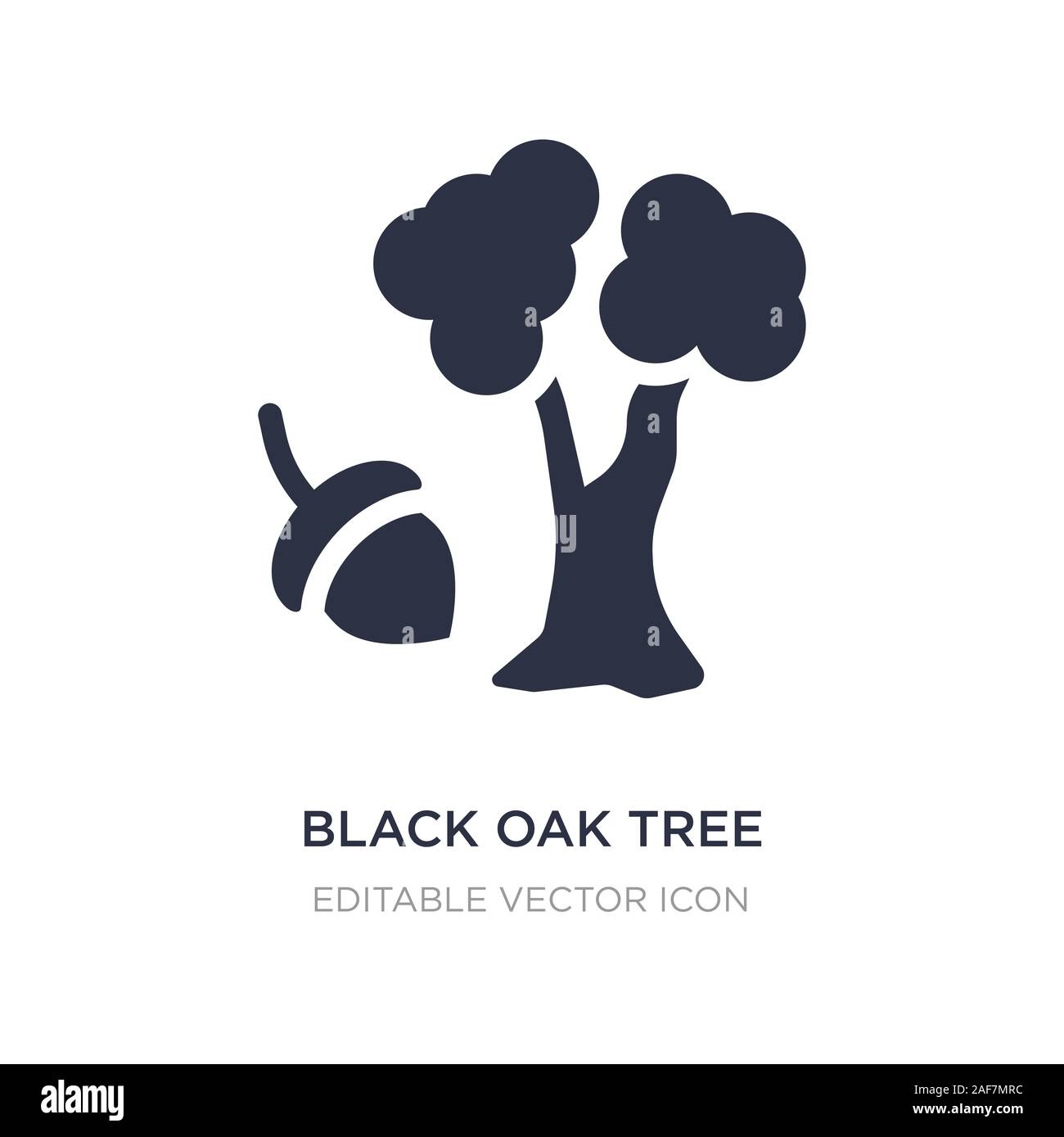 Black Oak tree icona sullo sfondo bianco. Elemento di semplice illustrazione dal concetto di natura. nero quercia simbolo icona del design. Illustrazione Vettoriale