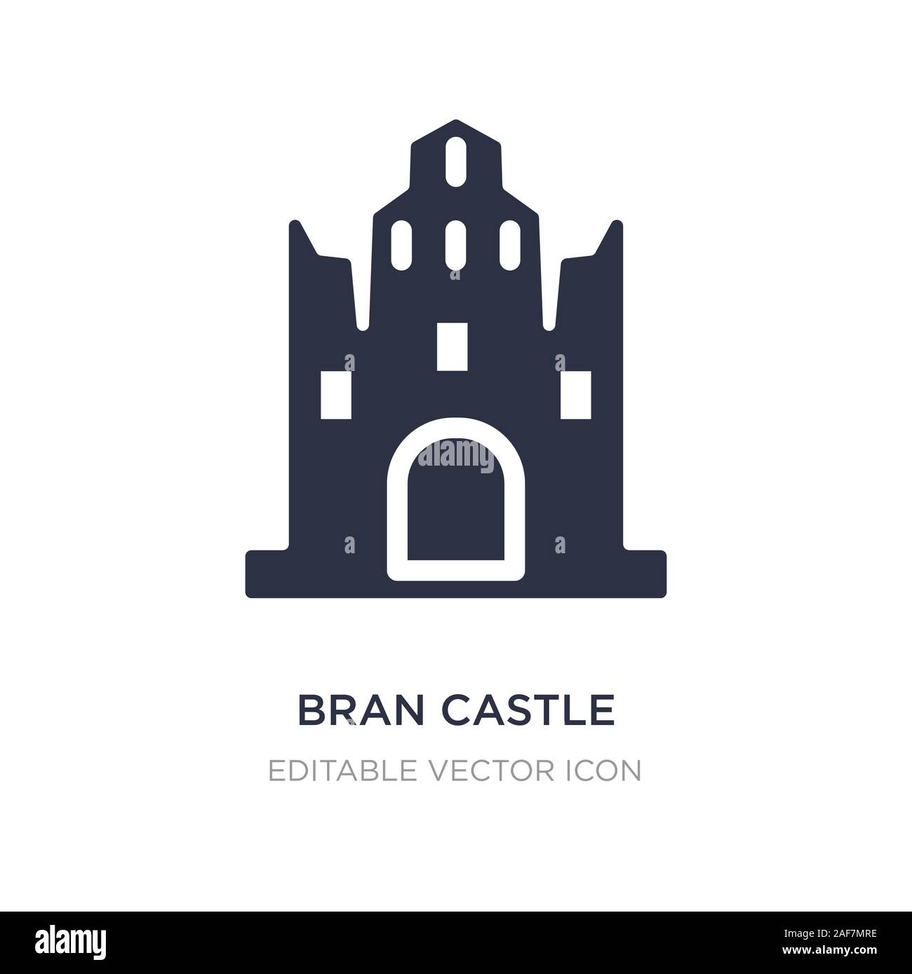 Castello di Bran icona sullo sfondo bianco. Elemento di semplice illustrazione dal concetto di monumenti. il castello della Bran icona simbolo di design. Illustrazione Vettoriale