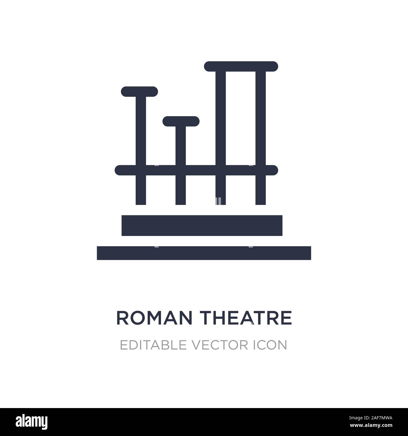 Teatro romano di Merida, icona su sfondo bianco. Elemento di semplice illustrazione dal concetto di monumenti. Teatro romano di Merida icona simbolo di design. Illustrazione Vettoriale