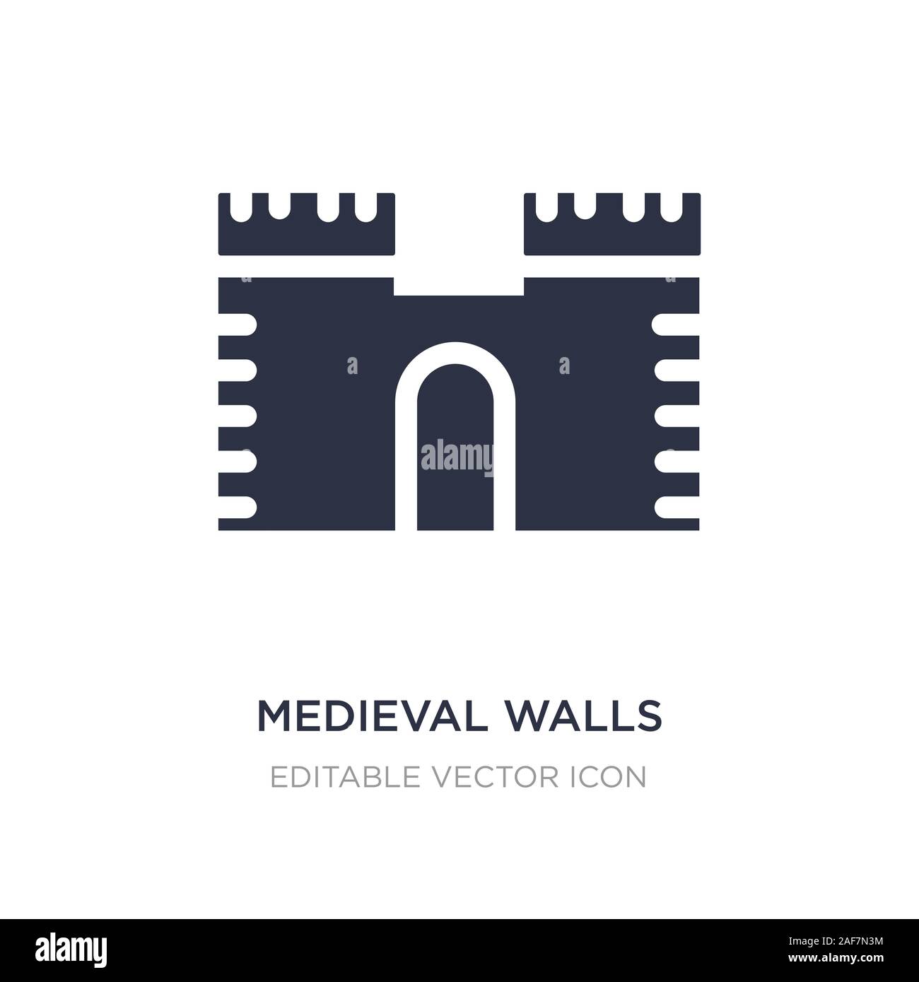 Mura medievali di Avila, icona su sfondo bianco. Elemento di semplice illustrazione dal concetto di monumenti. mura medievali in Avila icona simbolo di design. Illustrazione Vettoriale