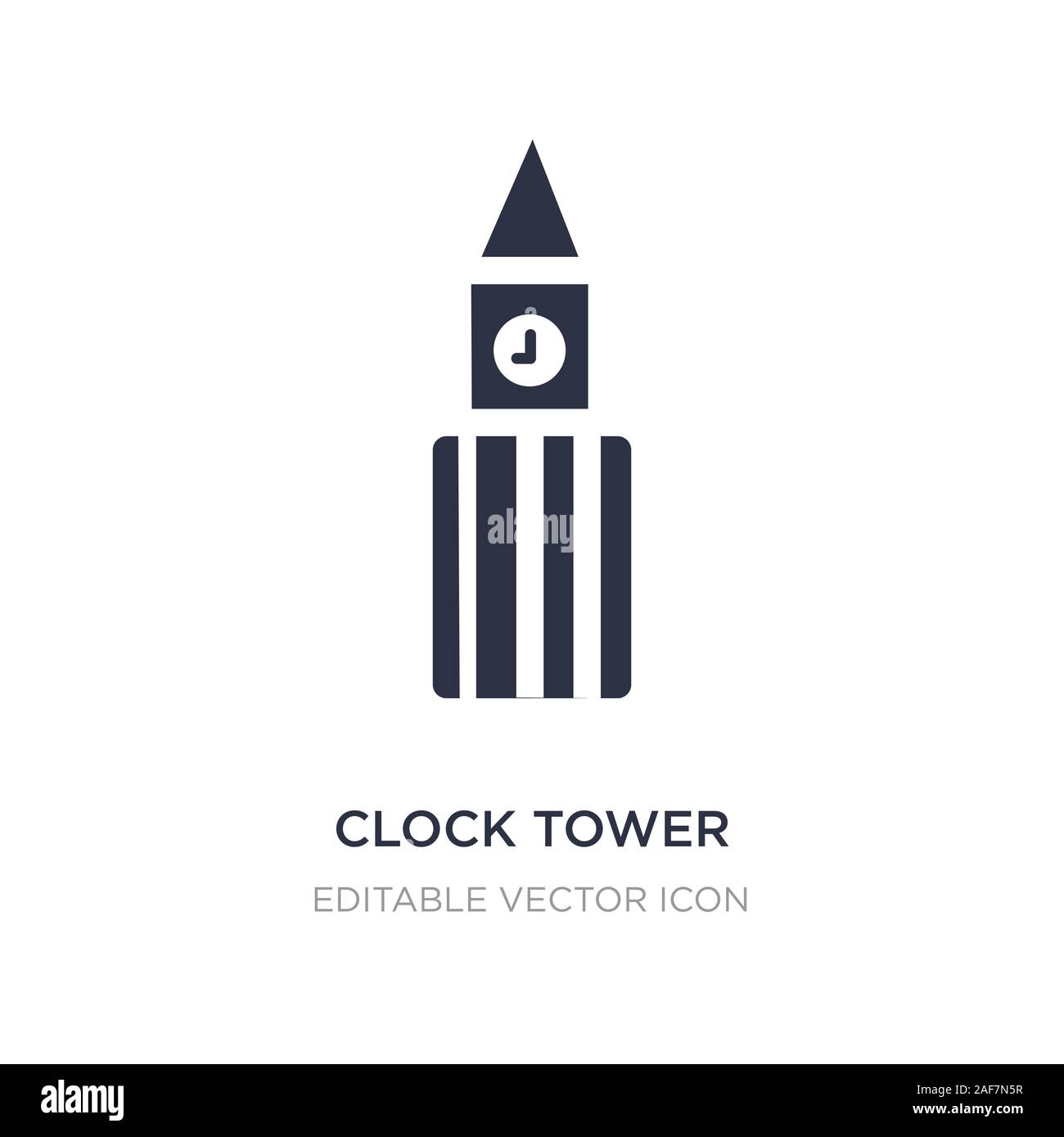 Torre dell orologio icona sullo sfondo bianco. Elemento di semplice illustrazione dal concetto di monumenti. torre dell orologio icona simbolo di design. Illustrazione Vettoriale