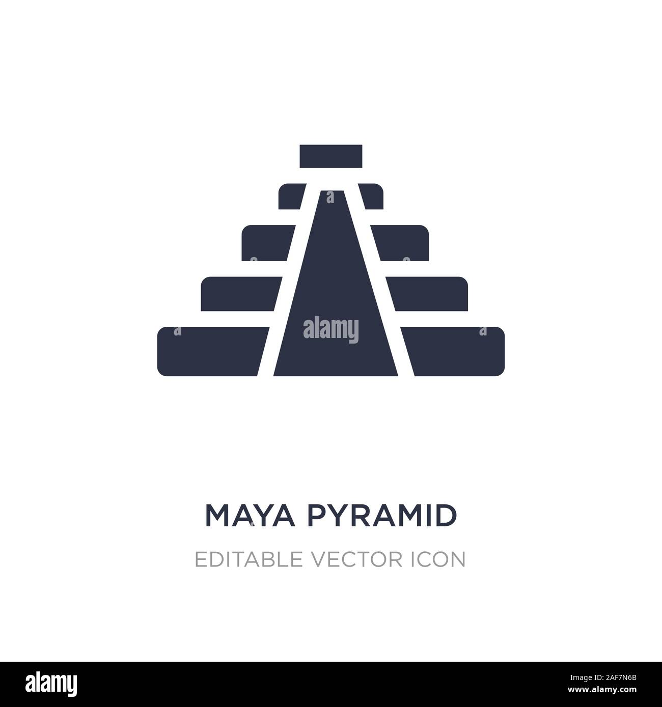 La piramide Maya icona sullo sfondo bianco. Elemento di semplice illustrazione dal concetto di monumenti. piramide Maya simbolo icona del design. Illustrazione Vettoriale