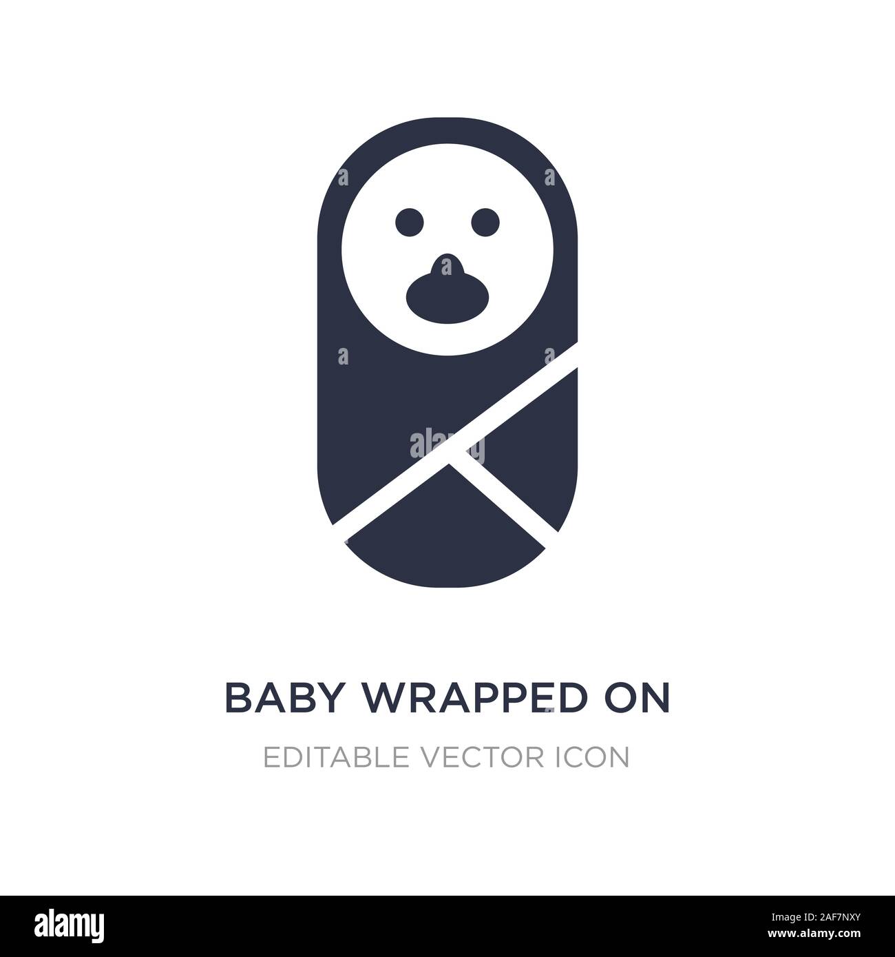 Bambino avvolto in fasce, icona su sfondo bianco. Elemento di semplice illustrazione dal concetto di persone. bambino avvolto in fasce icona sy Illustrazione Vettoriale