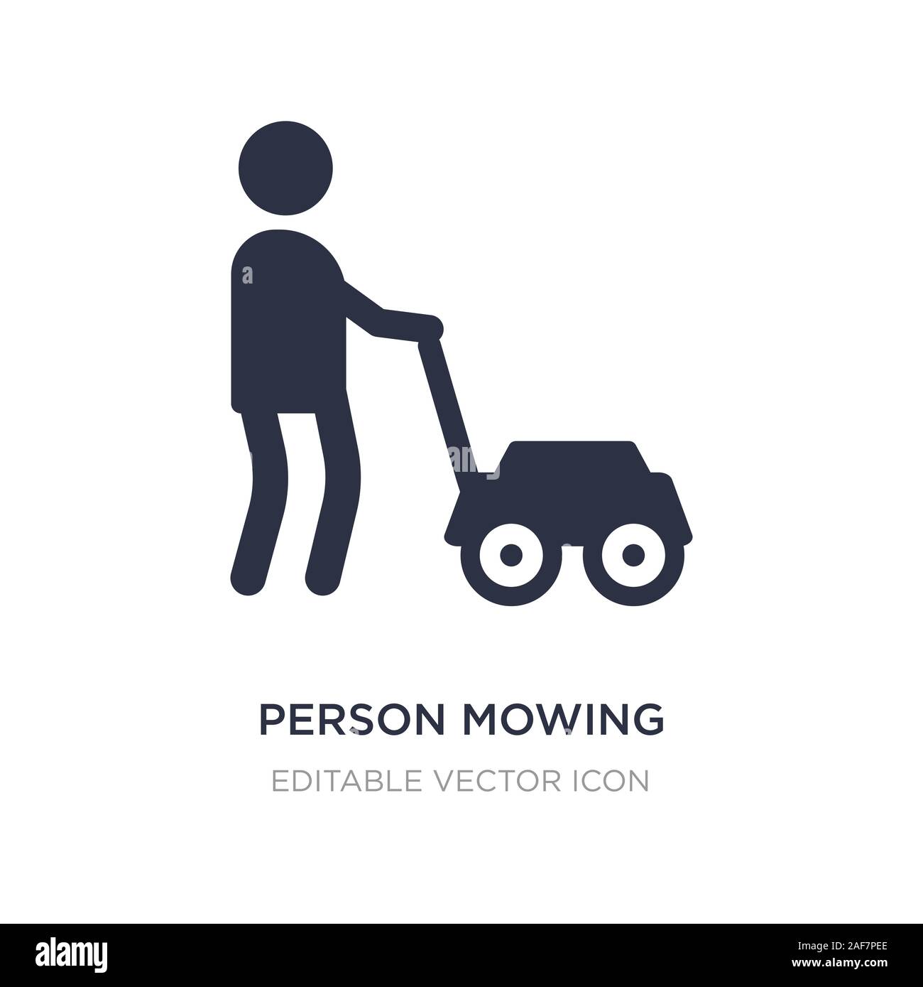 Persona falciare l'erba icona sullo sfondo bianco. Elemento di semplice illustrazione dal concetto di persone. Persona falciare l'erba icona simbolo di design. Illustrazione Vettoriale