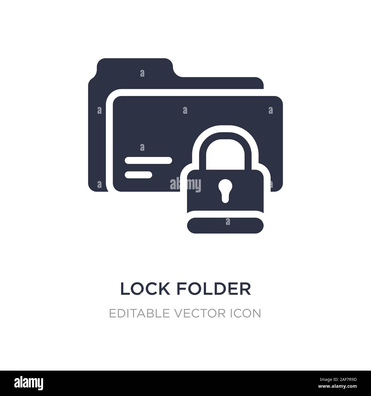 Bloccare icona cartella su sfondo bianco. Elemento di semplice illustrazione dal concetto di sicurezza. Bloccare la cartella icona simbolo di design. Illustrazione Vettoriale