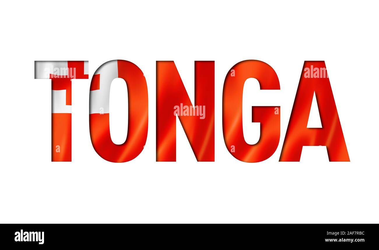 Bandiera di tongan il font del testo. tonga sfondo simbolo Foto Stock