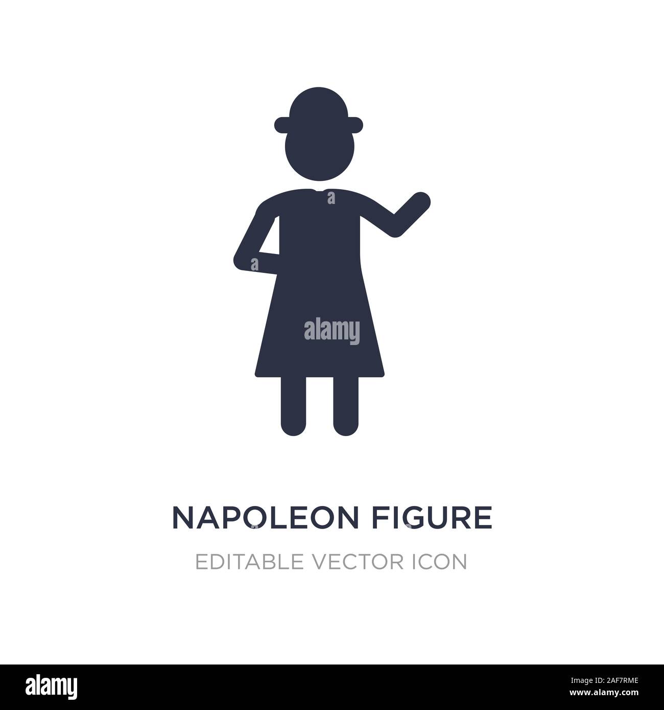 Napoleone figura icona sullo sfondo bianco. Elemento di semplice illustrazione dal concetto di persone. Napoleone figura icona simbolo di design. Illustrazione Vettoriale