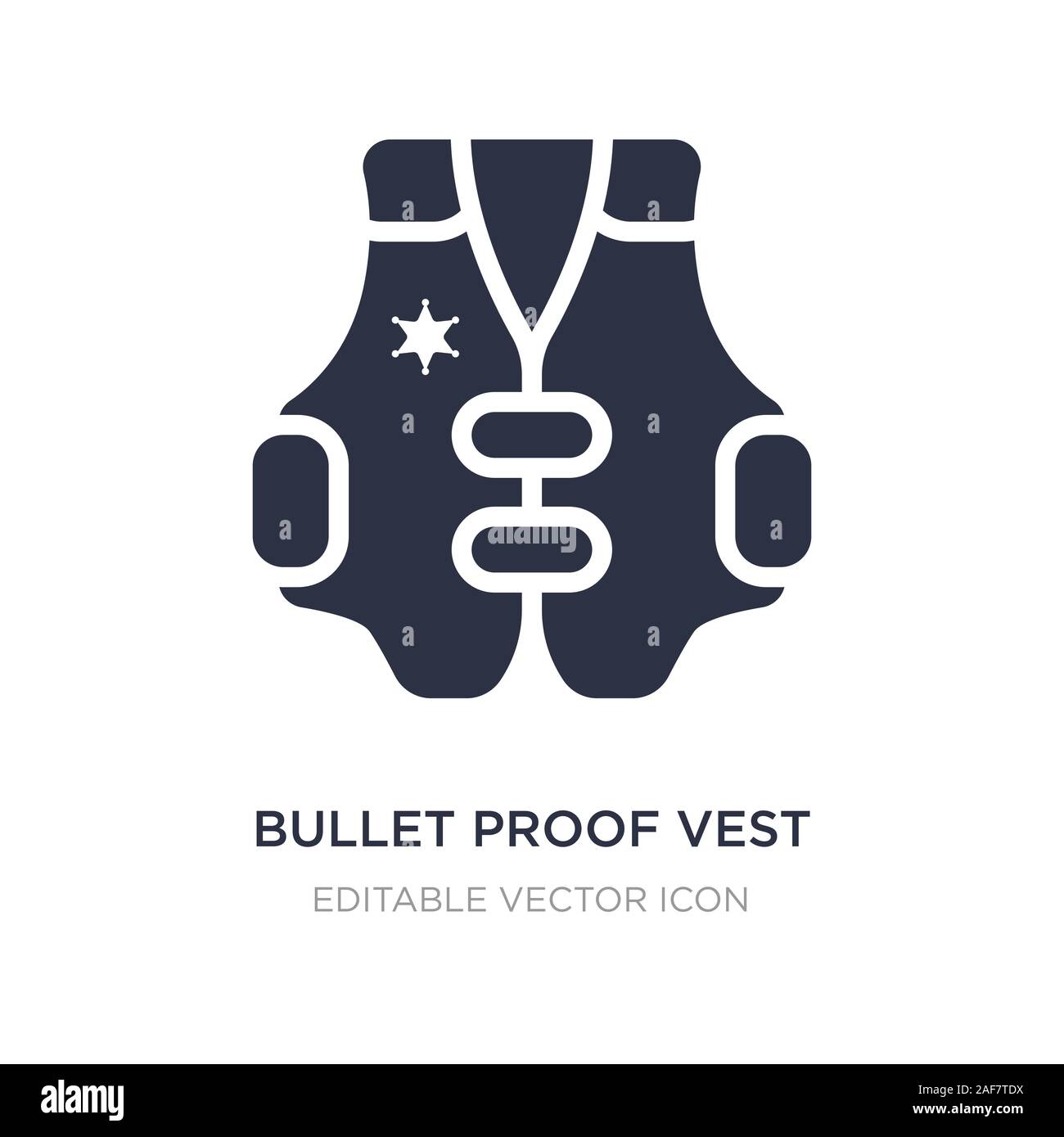 Bullet proof vest icona sullo sfondo bianco. Elemento di semplice illustrazione dal concetto di sicurezza. bullet proof vest icona simbolo di design. Illustrazione Vettoriale