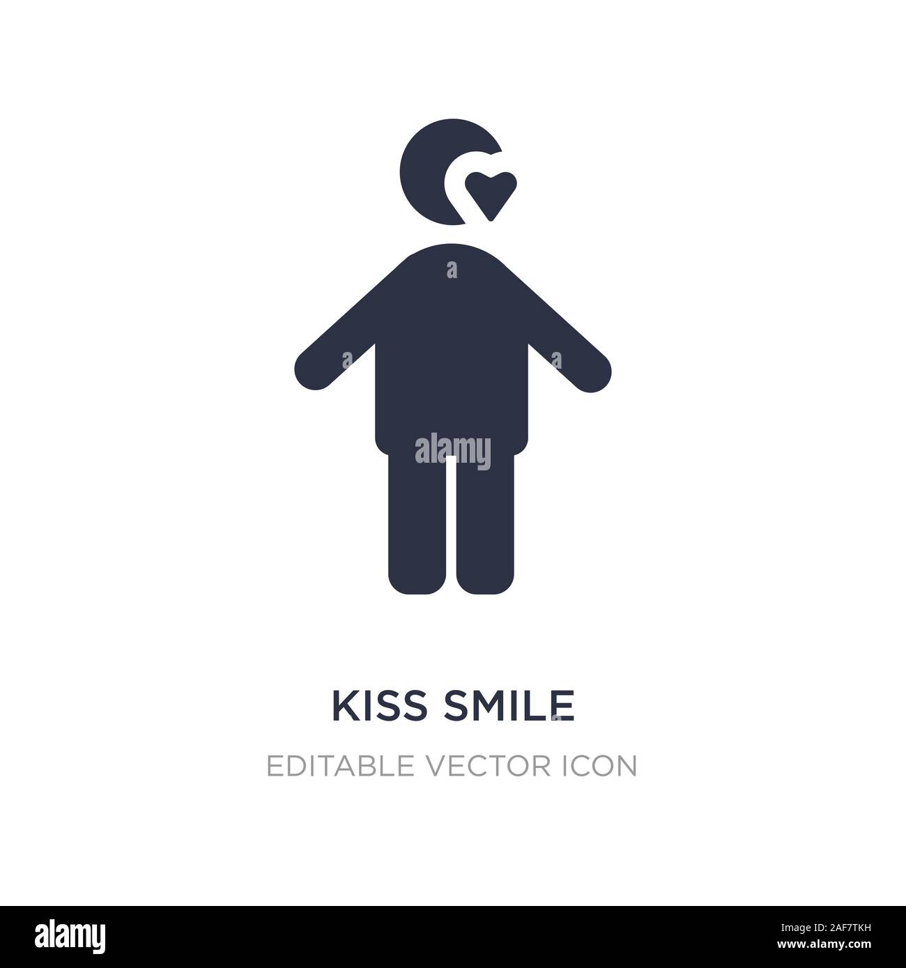 Bacio Sorriso icona sullo sfondo bianco. Elemento di semplice illustrazione dal concetto di persone. Bacio Sorriso icona simbolo di design. Illustrazione Vettoriale