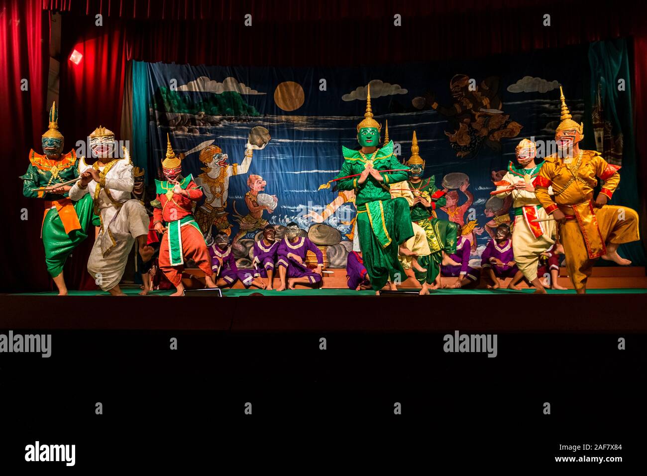 Lao Ramayana performance al Royal Theature a Luang Prabang, Laos Foto Stock