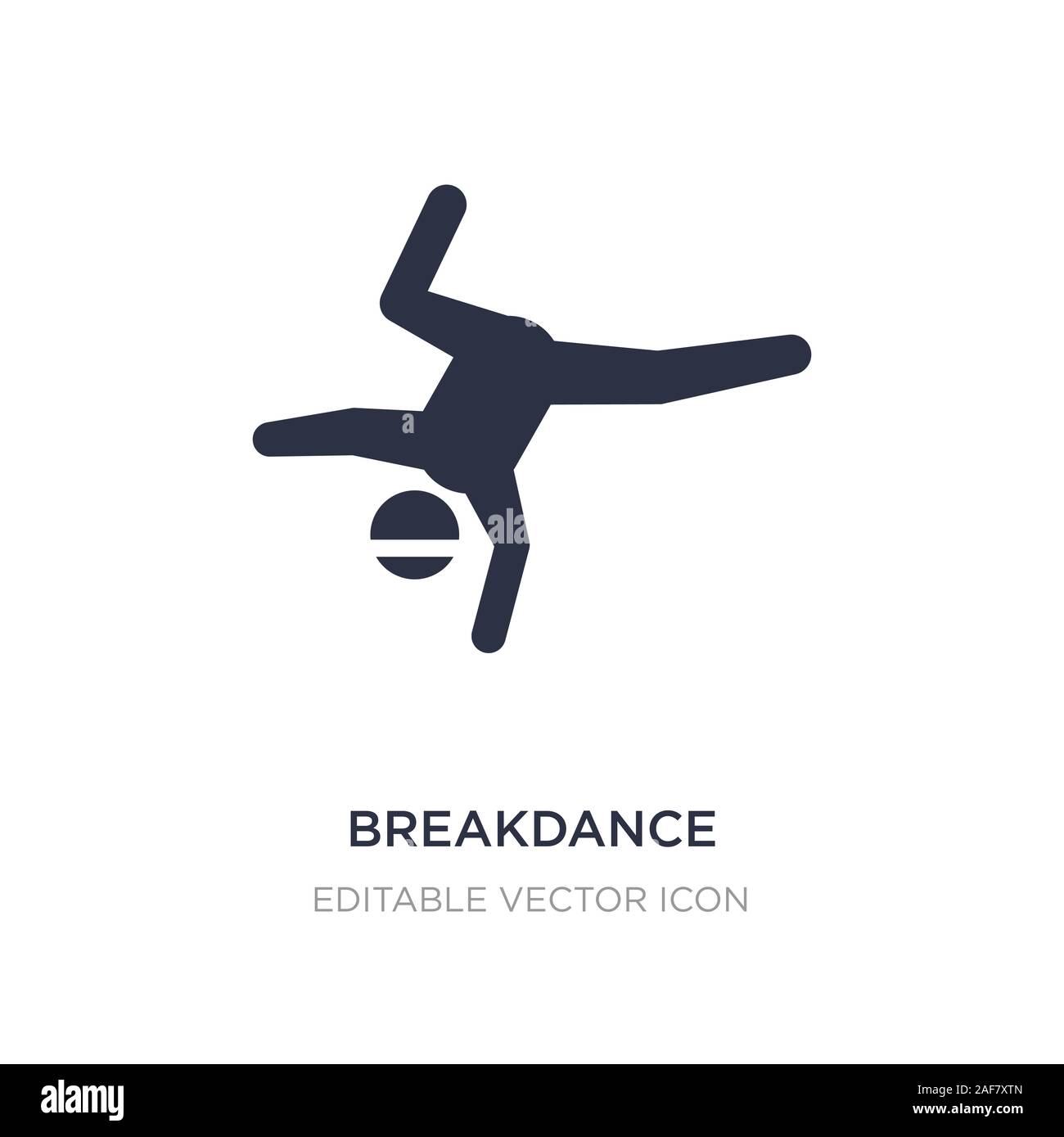 Icona di breakdance su sfondo bianco. Elemento di semplice illustrazione dal concetto di sport. breakdance icona simbolo di design. Illustrazione Vettoriale