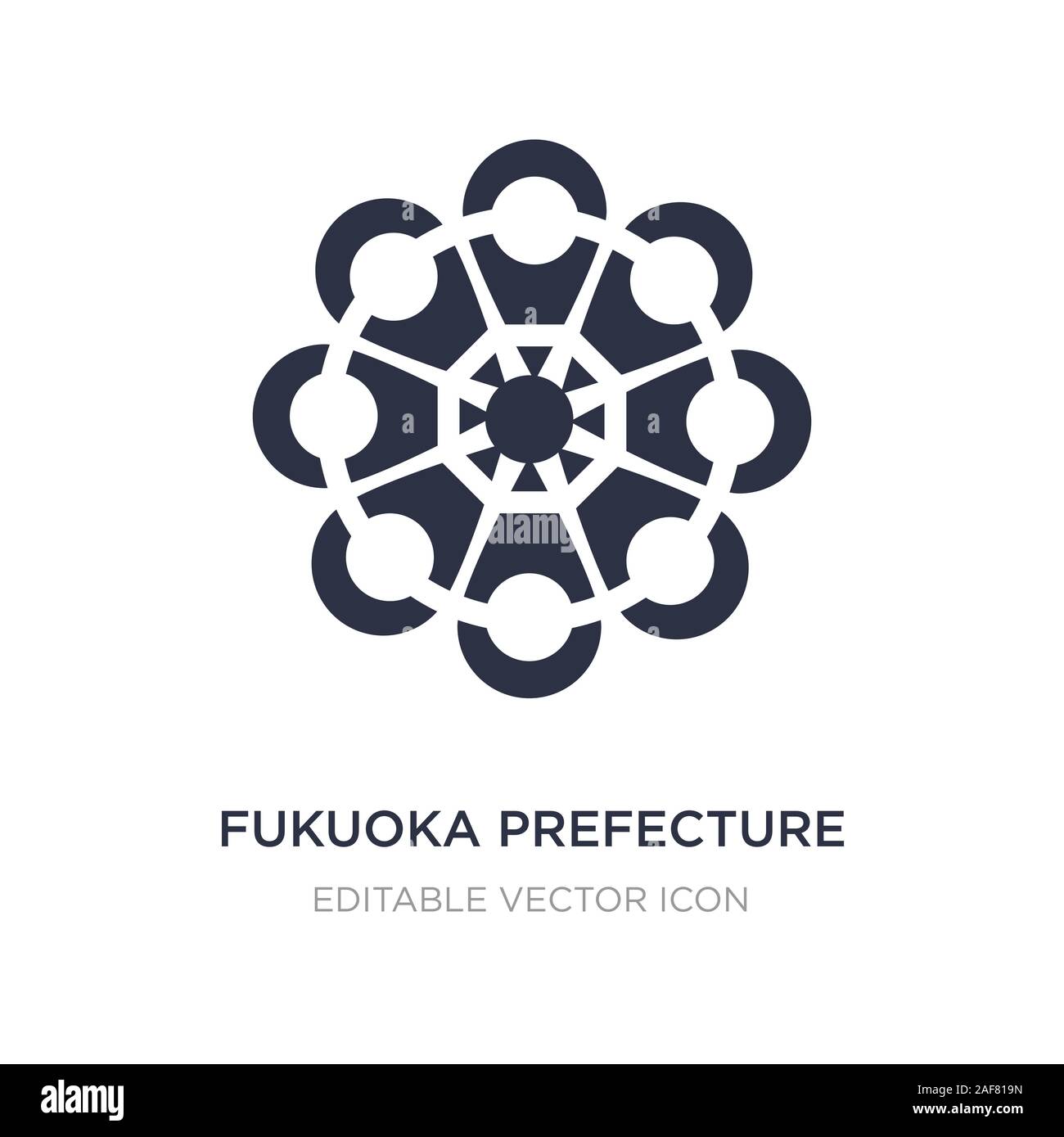 Prefettura di Fukuoka icona sullo sfondo bianco. Elemento di semplice illustrazione dal concetto di segni. prefettura di Fukuoka icona simbolo di design. Illustrazione Vettoriale