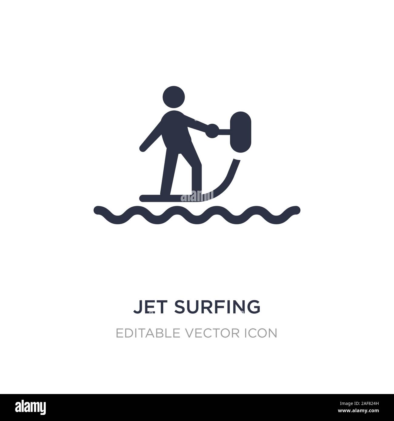 Jet icona surf su sfondo bianco. Elemento di semplice illustrazione dal concetto di sport. jet surf icona simbolo di design. Illustrazione Vettoriale