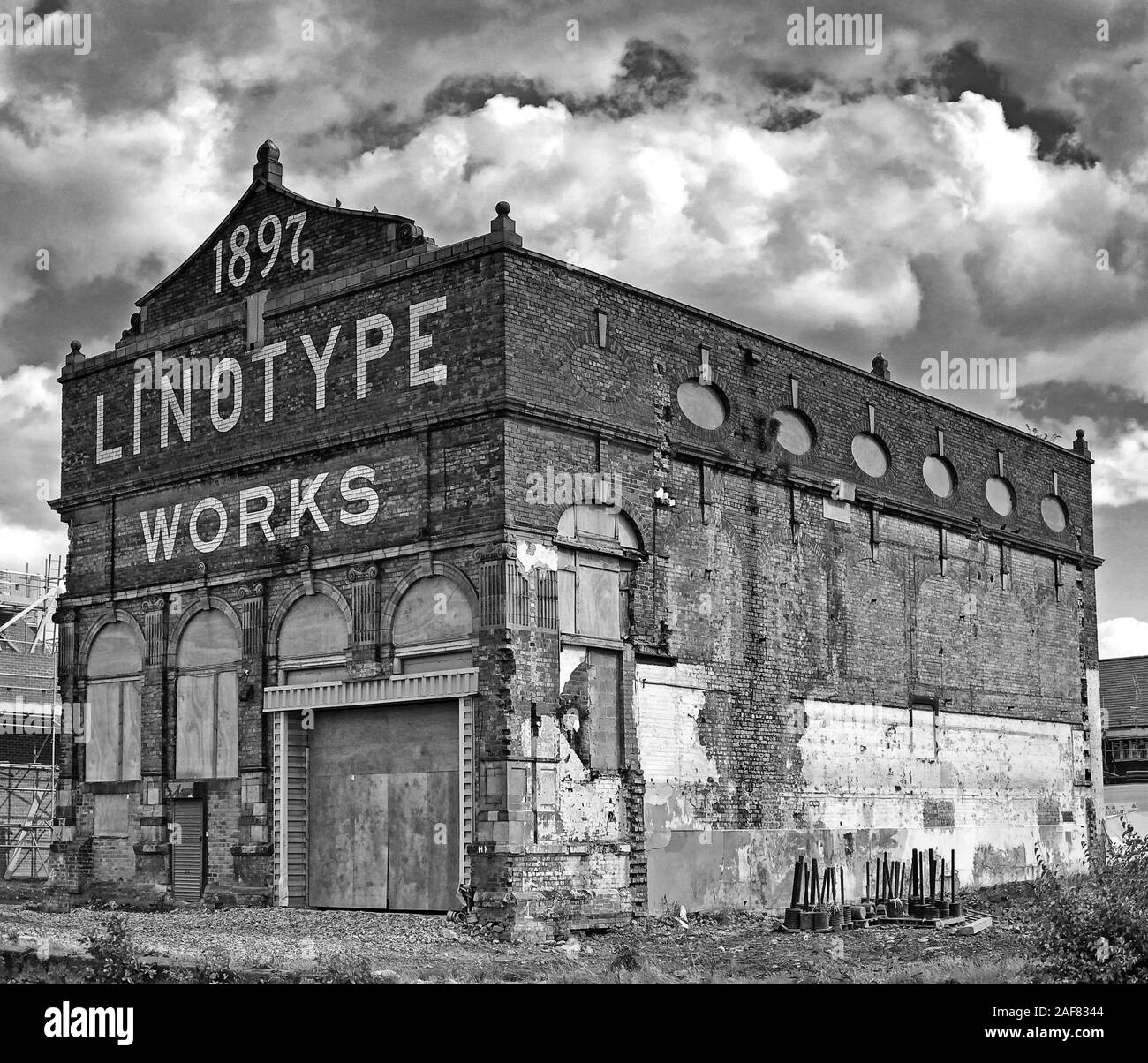 Linotype Works, Altrincham, Greater Manchester, Cheshire, Inghilterra, Regno Unito - Linotype and Machinery Company Ltd, Inghilterra, Regno Unito Foto Stock