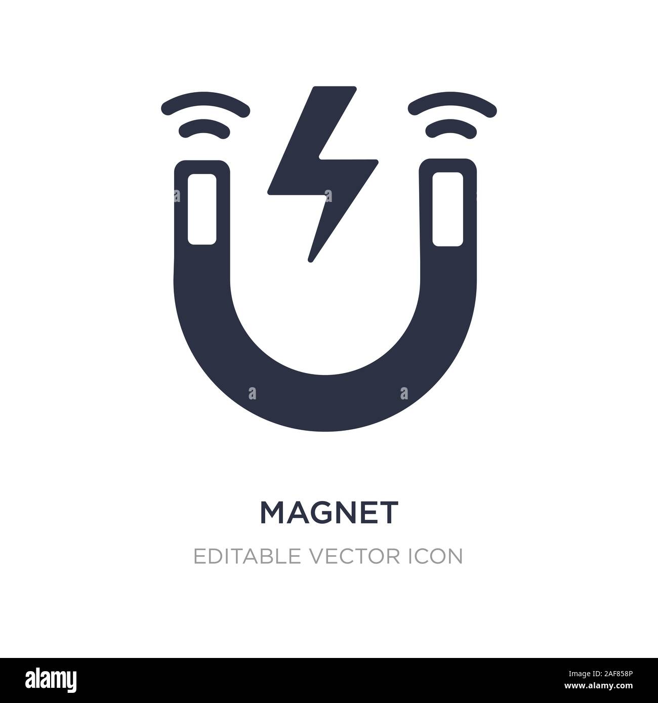 Icona del magnete su sfondo bianco. Elemento di semplice illustrazione dal concetto di interfaccia utente. magnete simbolo icona del design. Illustrazione Vettoriale