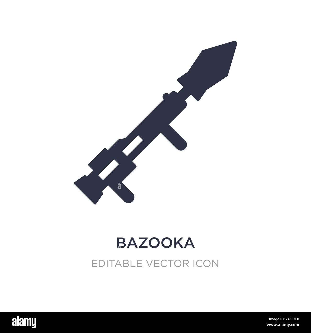 Bazooka icona sullo sfondo bianco. Elemento di semplice illustrazione dal concetto di armi. bazooka icona simbolo di design. Illustrazione Vettoriale