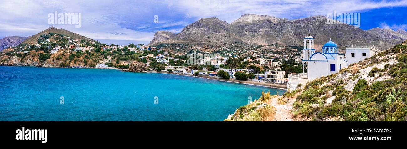 Monastero tradizionale sul mare,Kalymnos isola,Grecia. Foto Stock