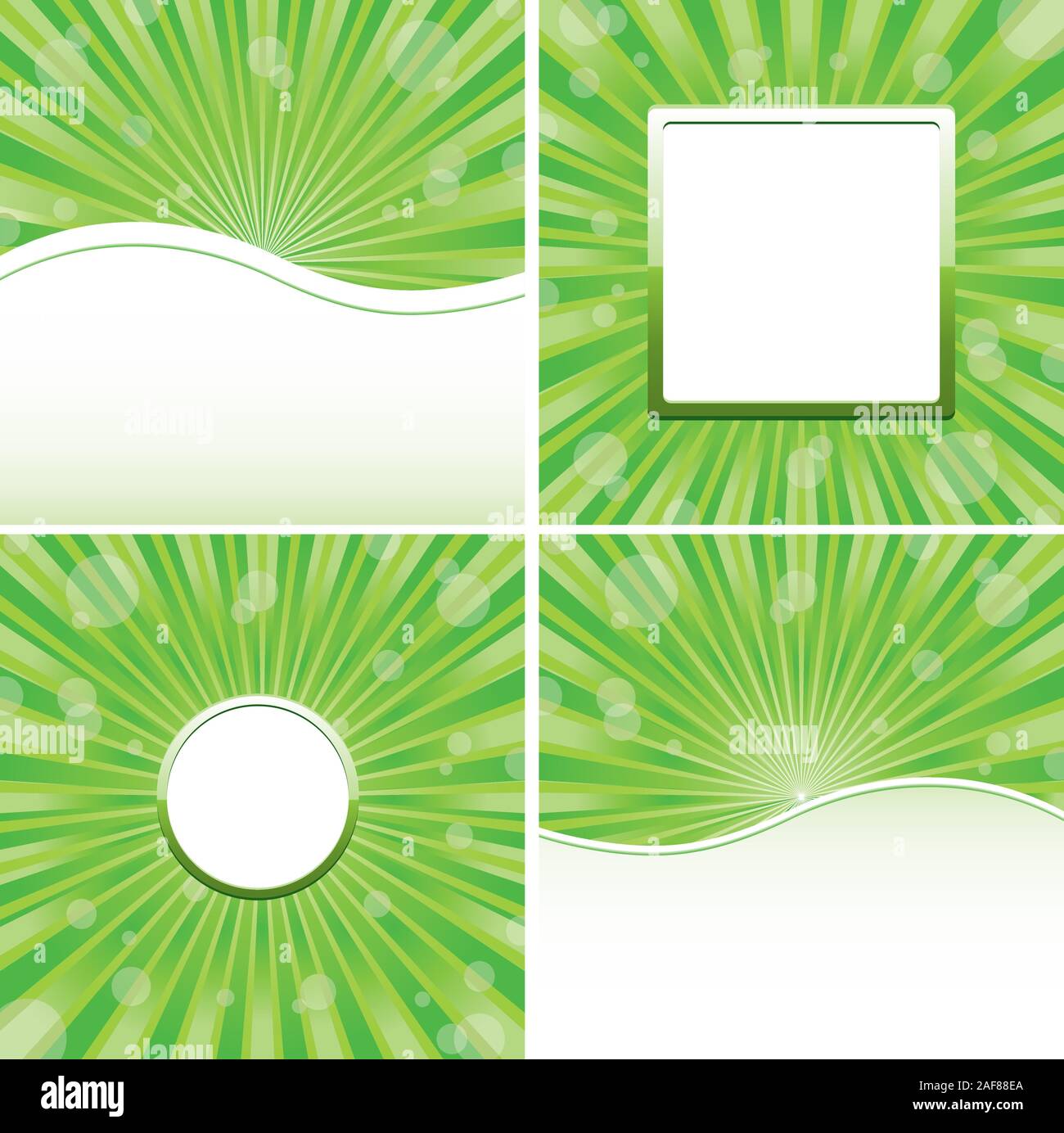 Set di verde sfondi astratti, illustrazione vettoriale Illustrazione Vettoriale