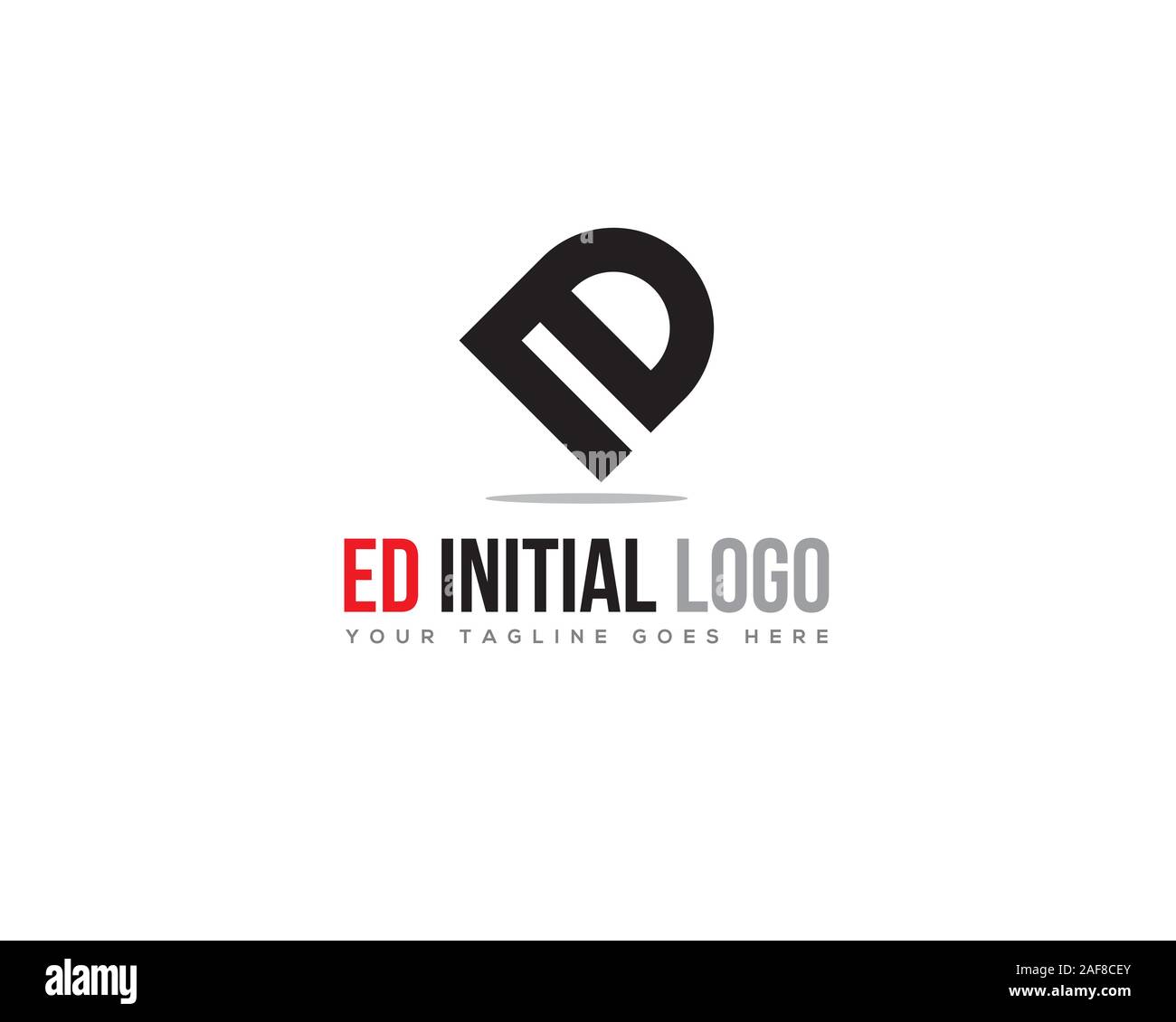 Lettera E D il logo iniziale Illustrazione Vettoriale