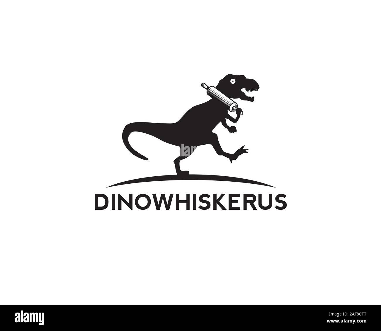 Tyrannosaurus rex in esecuzione a caccia di qualcosa e trattenendo il perno di rotolamento Illustrazione Vettoriale