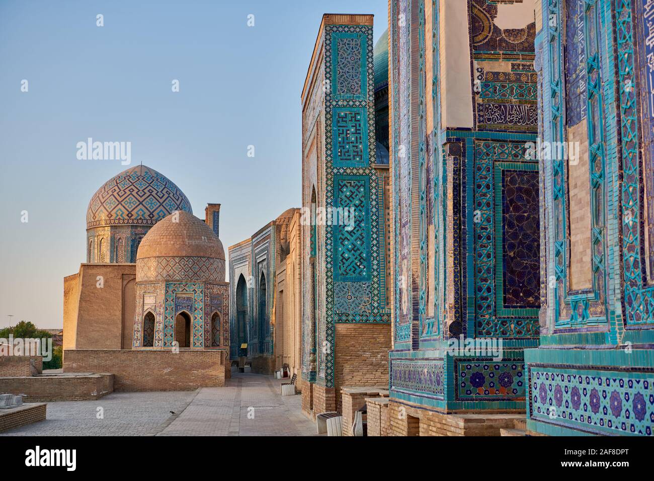 Necropoli Shah-i-Zinda, Samarcanda, Uzbekistan in Asia centrale Foto Stock