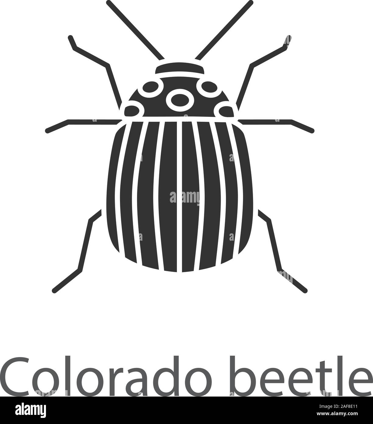 Colorado beetle icona glyph. Peste di Insetto. Bug di patate. Simbolo di Silhouette. Lo spazio negativo. Vettore illustrazione isolato Illustrazione Vettoriale