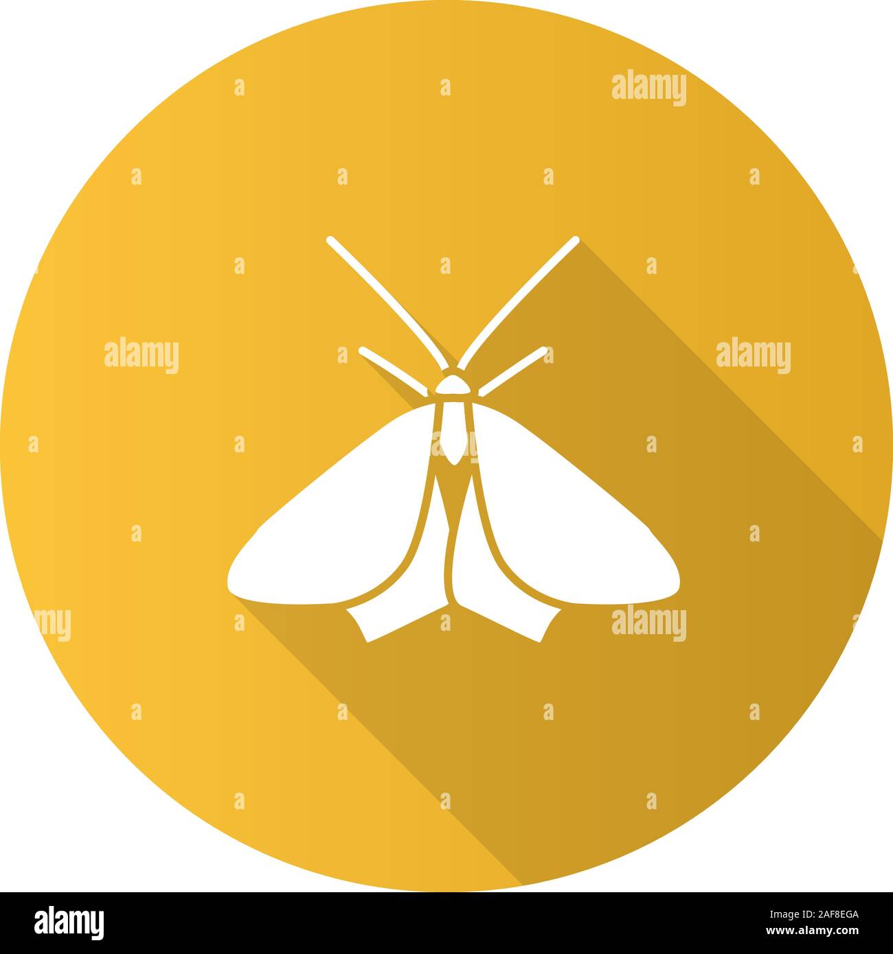 La tignola design piatto lungo ombra glifo icona. Butterfly. Un insetto. Vettore illustrazione silhouette Illustrazione Vettoriale