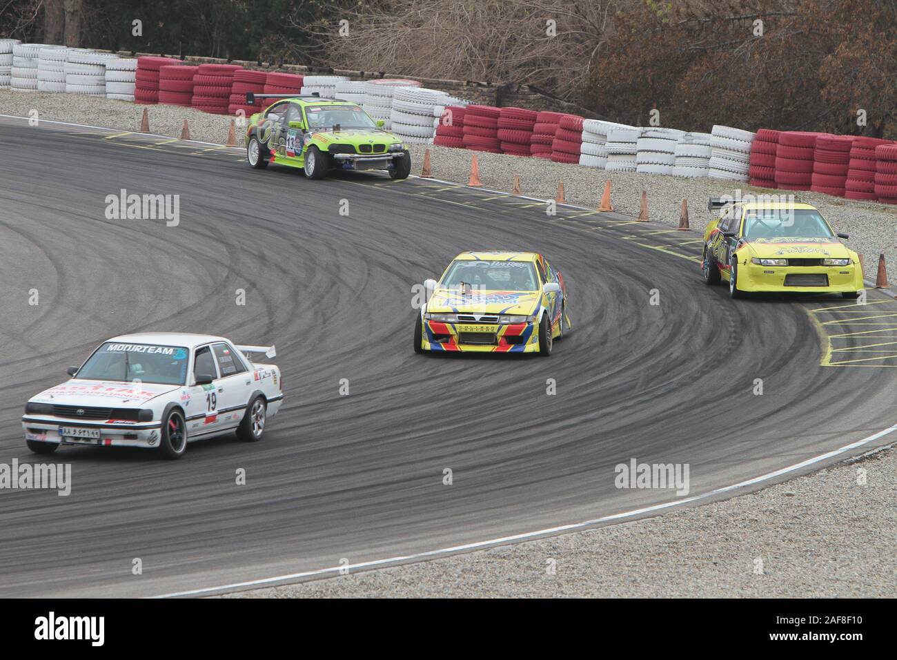 Tehran, Iran. Xiii Dec, 2019. Campionato di deriva è stato tenuto con dieci squadre provenienti da dieci membri dell'Iran a Azadi Sports Complex di Teheran. (Foto di Mazyar Asadi/Pacific Stampa) Credito: Pacific Press Agency/Alamy Live News Foto Stock