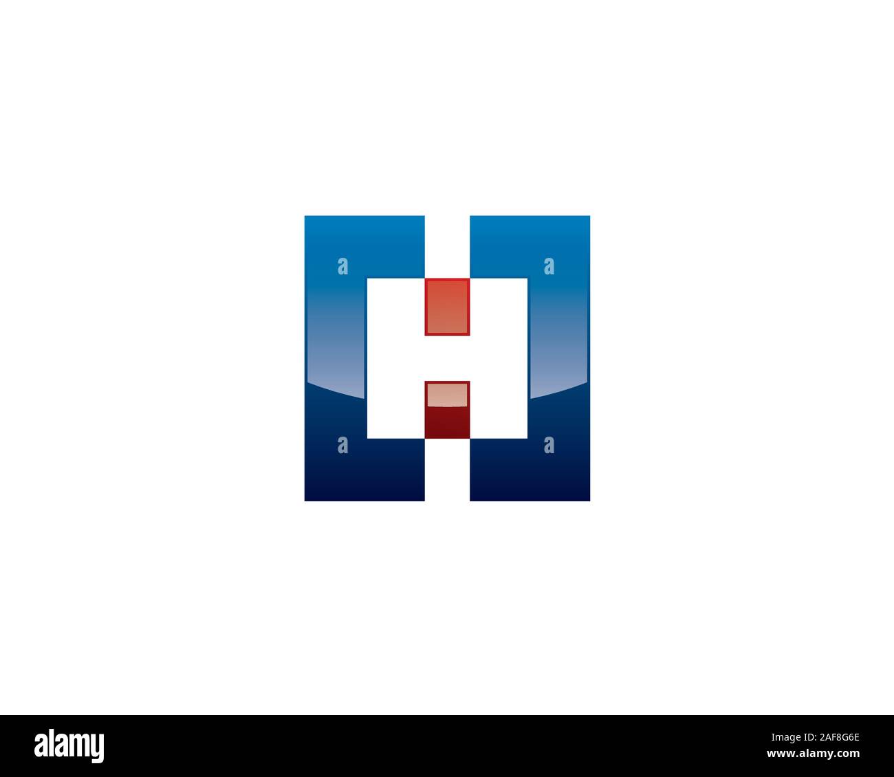 Lettera iniziale C,H,0 e 0 con punti rossi assomigliano ad un quadrato blu Illustrazione Vettoriale