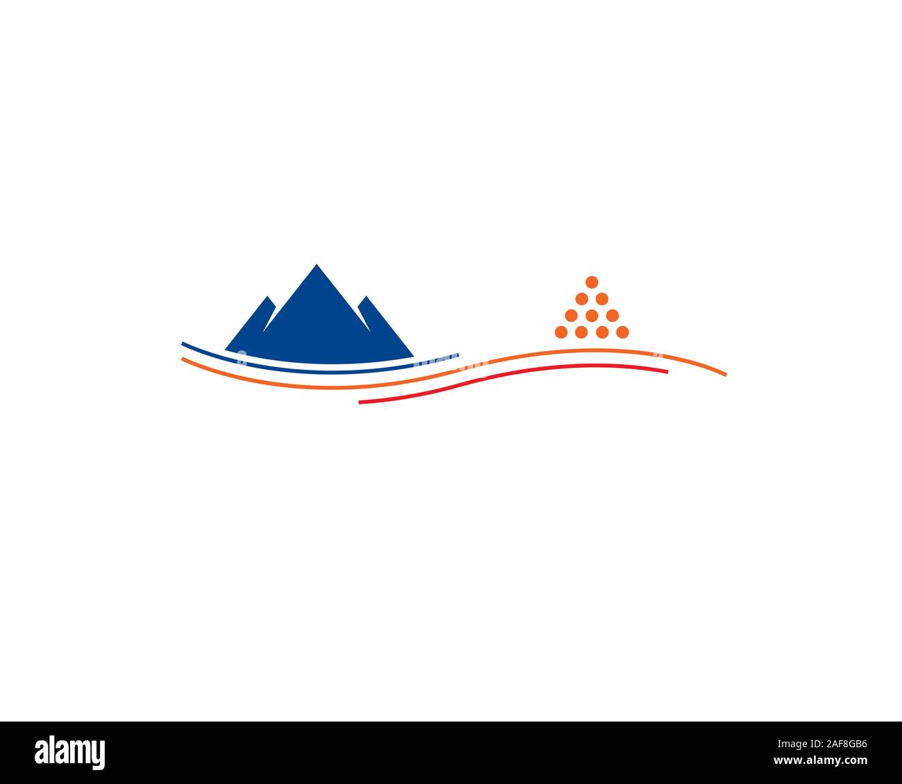 Semplice acqua di montagna mare del carbone energia logo miniera Illustrazione Vettoriale