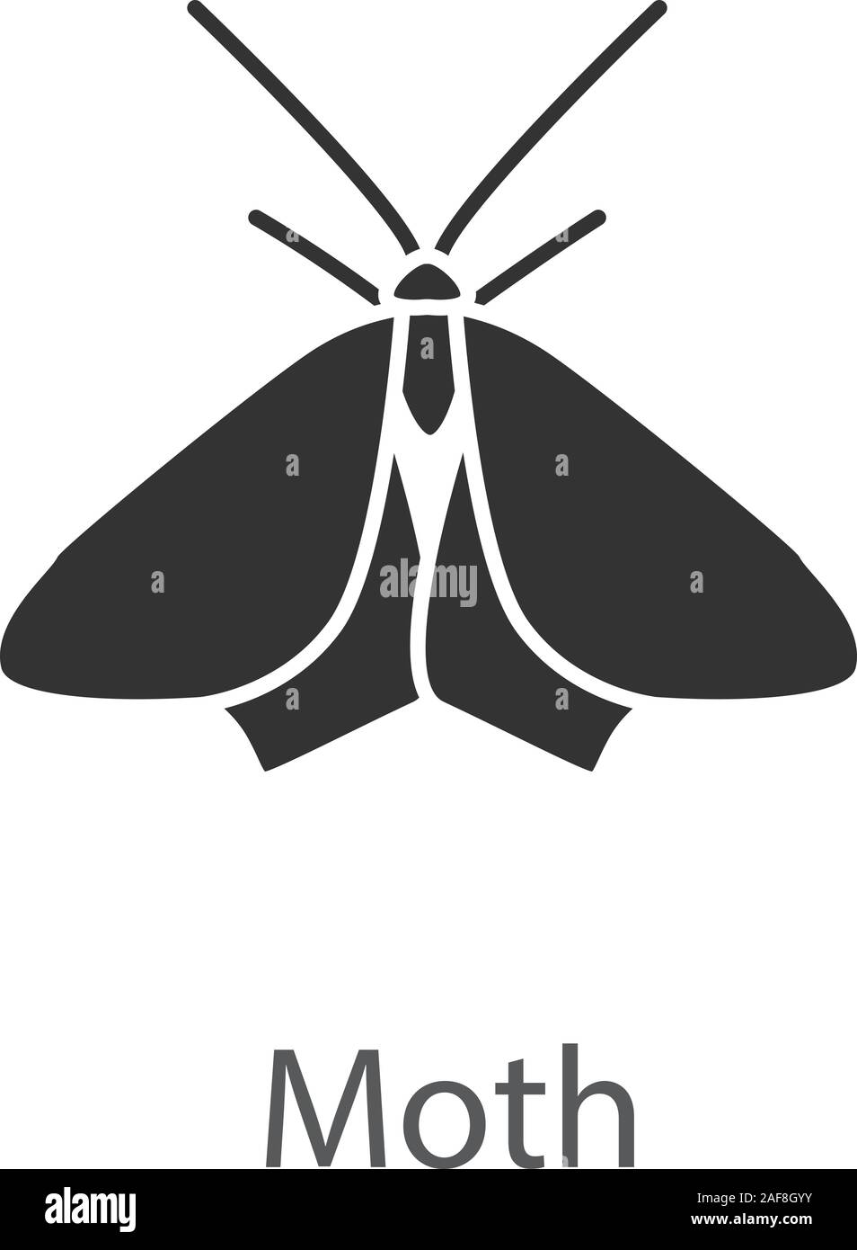 La tignola glifo icona. Butterfly. Un insetto. Simbolo di Silhouette. Lo spazio negativo. Vettore illustrazione isolato Illustrazione Vettoriale