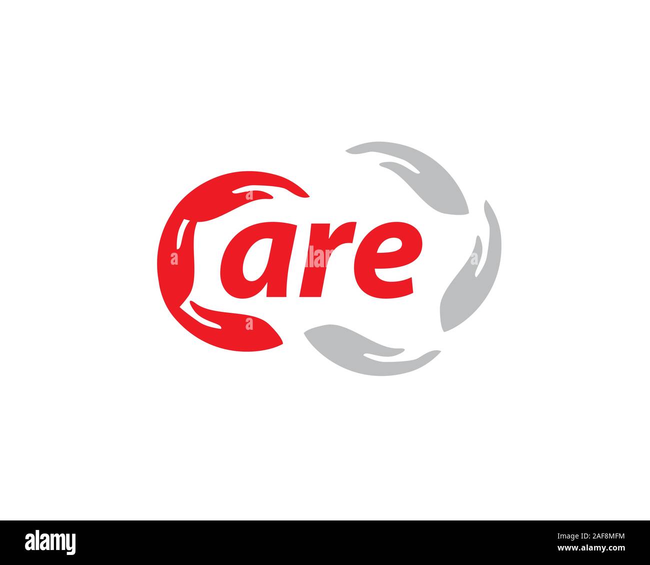 Attenzione logo mani Illustrazione Vettoriale