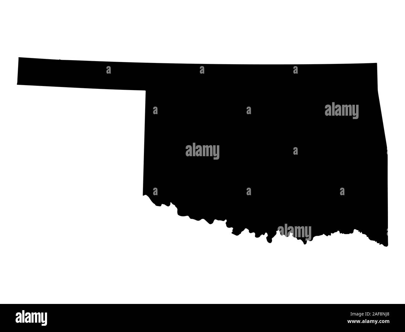 Stato dell'Oklahoma Mappa Silhouette illustrazione vettoriale EPS 10 Illustrazione Vettoriale