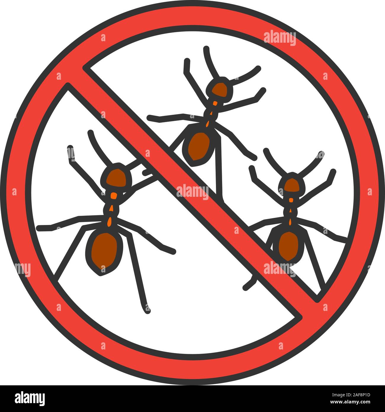 Fermare le formiche segno icona di colore. Repellente per insetti. Controllo di Peste. Isolato illustrazione vettoriale Illustrazione Vettoriale