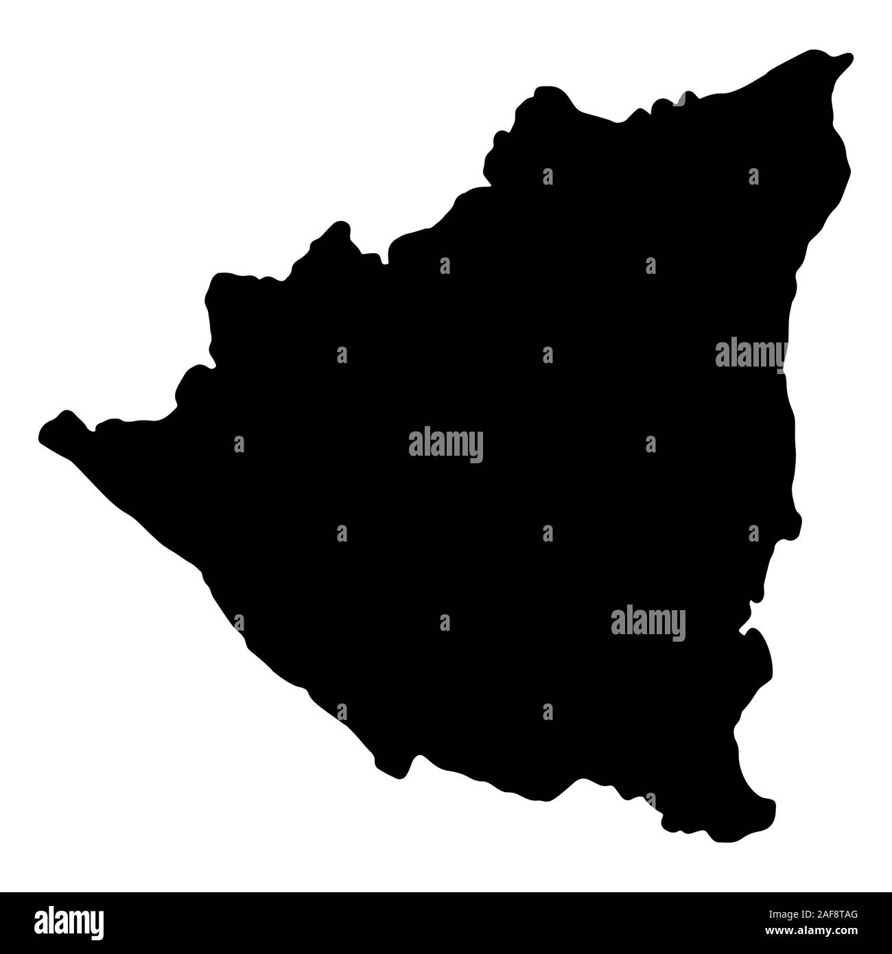 Nicaragua Mappa Silhouette illustrazione vettoriale EPS 10 Illustrazione Vettoriale