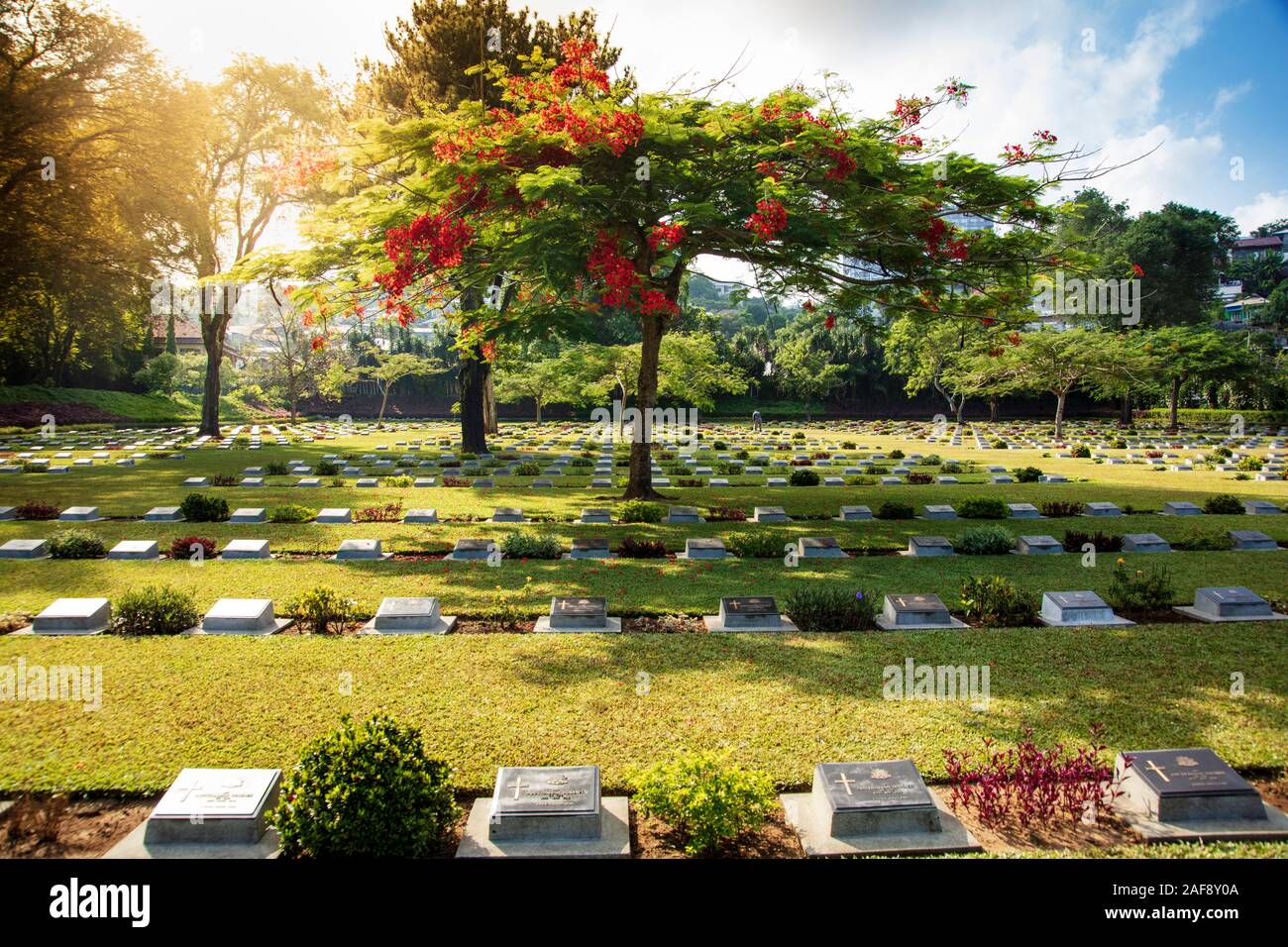 Cimitero di guerra per Anzac, soldati britannici e olandesi uccisi nella seconda guerra mondiale, Ambon, Indonesia Foto Stock