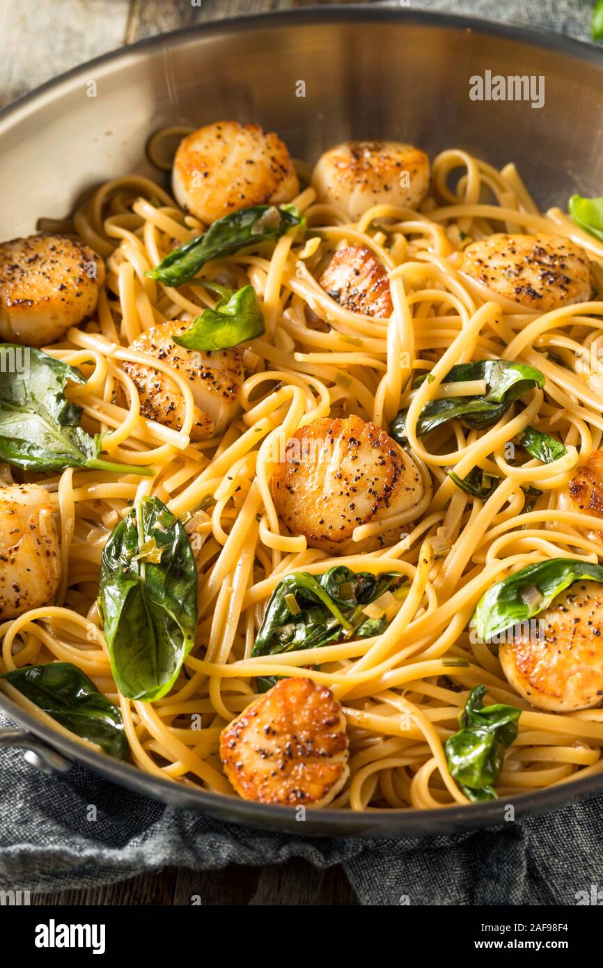 In casa smerlo italiano con pasta al sugo bianco Foto Stock