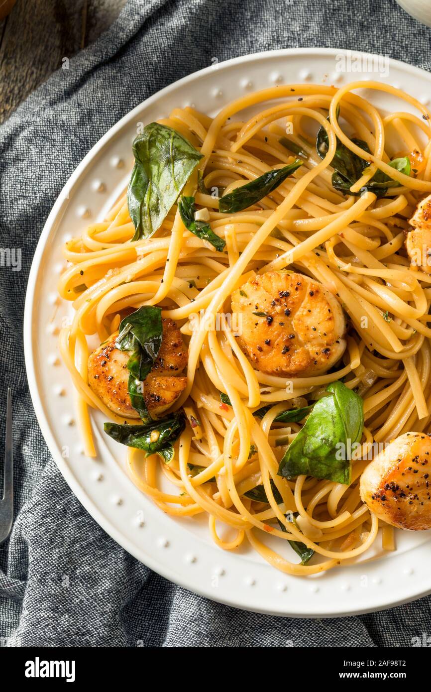 In casa smerlo italiano con pasta al sugo bianco Foto Stock