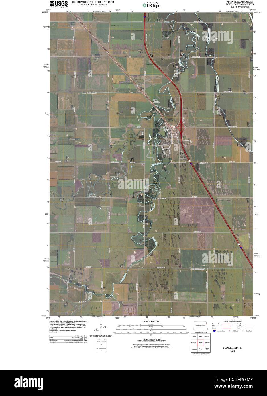 Mappa di manvel, dakota del nord immagini e fotografie stock ad alta
